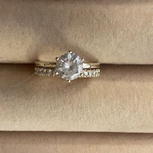 Engagement and wedding ring set